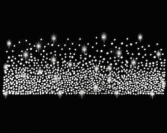 Rhinestone applique star ornament iron-on hot fix applique rhinestones rhinestone neckline border sky décolleté stripes