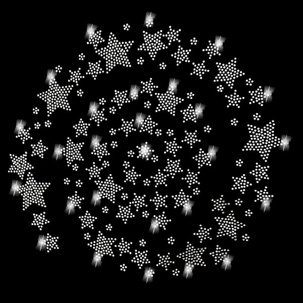 XXL 28x27cm 59 Sterne 46 Blumen Strasssteine BÜGELBILD hotfix Applikation Stern star hot fix Applikationen rhinestone Himmel Sternschnuppe