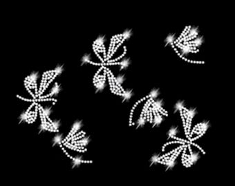 XL rhinestone appliqué butterflies butterfly iron-on hot fix appliqués rhinestones iron-on butterfly insect summer