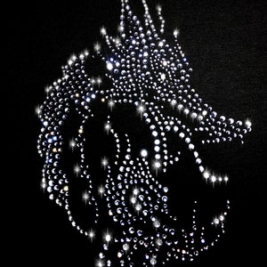 XL Strass Applikation Drache Kralle Dragon Bügelbild hot fix Applikationen Strasssteine rhinestone Horror Fantasy Helloween china Bild 2