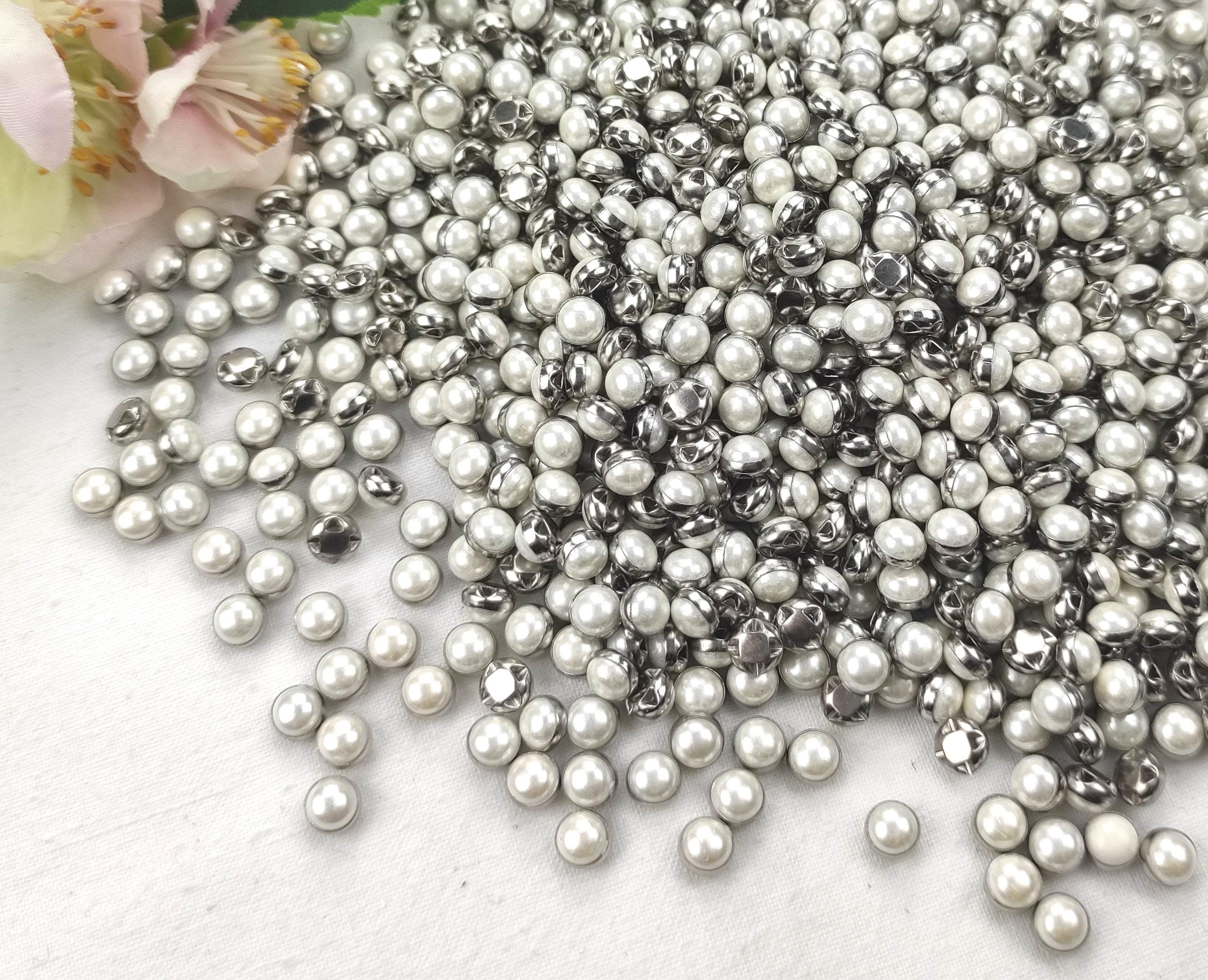 10 Ösenknöpfe 5,7mm weiß Knöpfe Öse Knopf rund Kinderknöpfe Babyknöpfe klein Mädchen Baby Kinder button Ösenknopf silber elfenbein Perlen