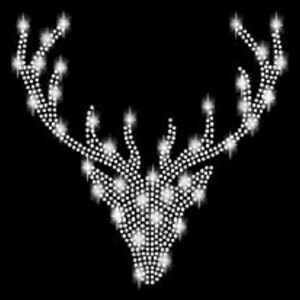 Strass Applikation Hirschgeweih Geweih Wiesn Strass Bügelbild hot fix Applikationen Strasssteine rhinestone deer Oktoberfest Munich Tracht Bild 5