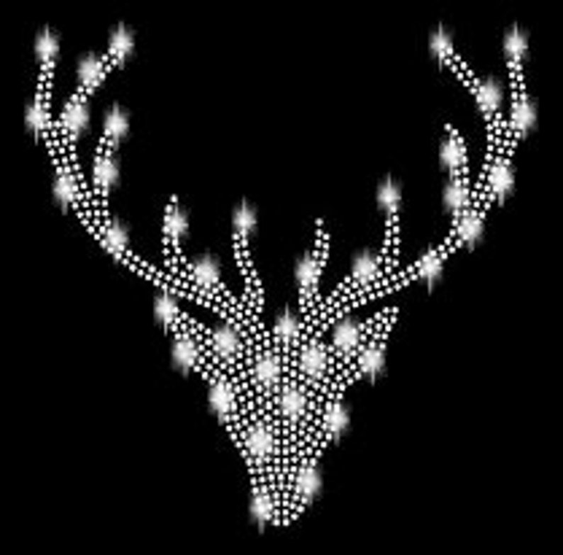 Strass Applikation Hirschgeweih Geweih Wiesn Strass Bügelbild hot fix Applikationen Strasssteine rhinestone deer Oktoberfest Munich Tracht Bild 5