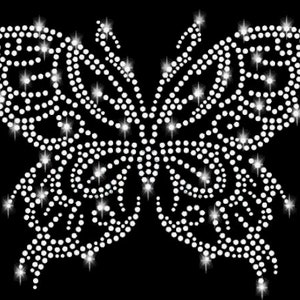 Strass Applikation Schmetterling Butterfly Bügelbild hot fix Applikationen Strasssteine rhinestone aufbügeln iron on Frühling Sommer Insekt Bild 1