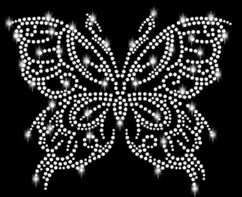 Strass Applikation Schmetterling Butterfly Bügelbild hot fix Applikationen Strasssteine rhinestone aufbügeln iron on Frühling Sommer Insekt Bild 1