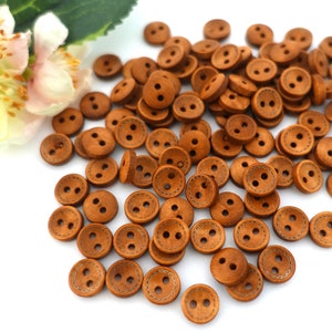 10 wooden round buttons 10 mm seam vintage wooden button traditional costume Oktoberfest Wiesn jacket baby children natural small button 2 hole hole brown medium brown image 3