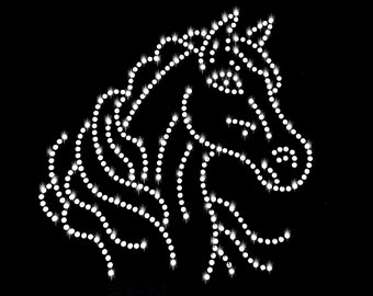 Strass Applikation Pferd Fohlen Strass Bügelbild hot fix Applikationen Strasssteine rhinestone Filly Pferde Hengst Stute Reiten Voltigieren