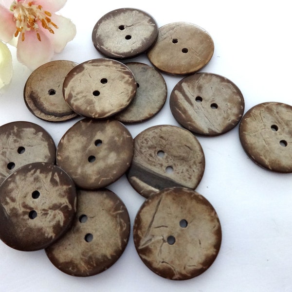 3 Wooden Round Buttons 30mm Vintage Coconut Button Tracht Oktoberfest Wiesn Jacket Baby Kids Nature Dirndl button 2 Hole Hole Brown Dark Brown