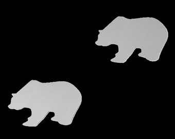 2x Bär Grizzlybär reflektierende Aufbügler Applikation Bügelbilder leuchten Sicherheit Bügelbild hotfix Applikationen Kinder fluoreszierend