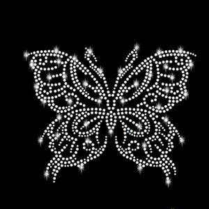 Strass Applikation Schmetterling Butterfly Bügelbild hot fix Applikationen Strasssteine rhinestone aufbügeln iron on Frühling Sommer Insekt Bild 3