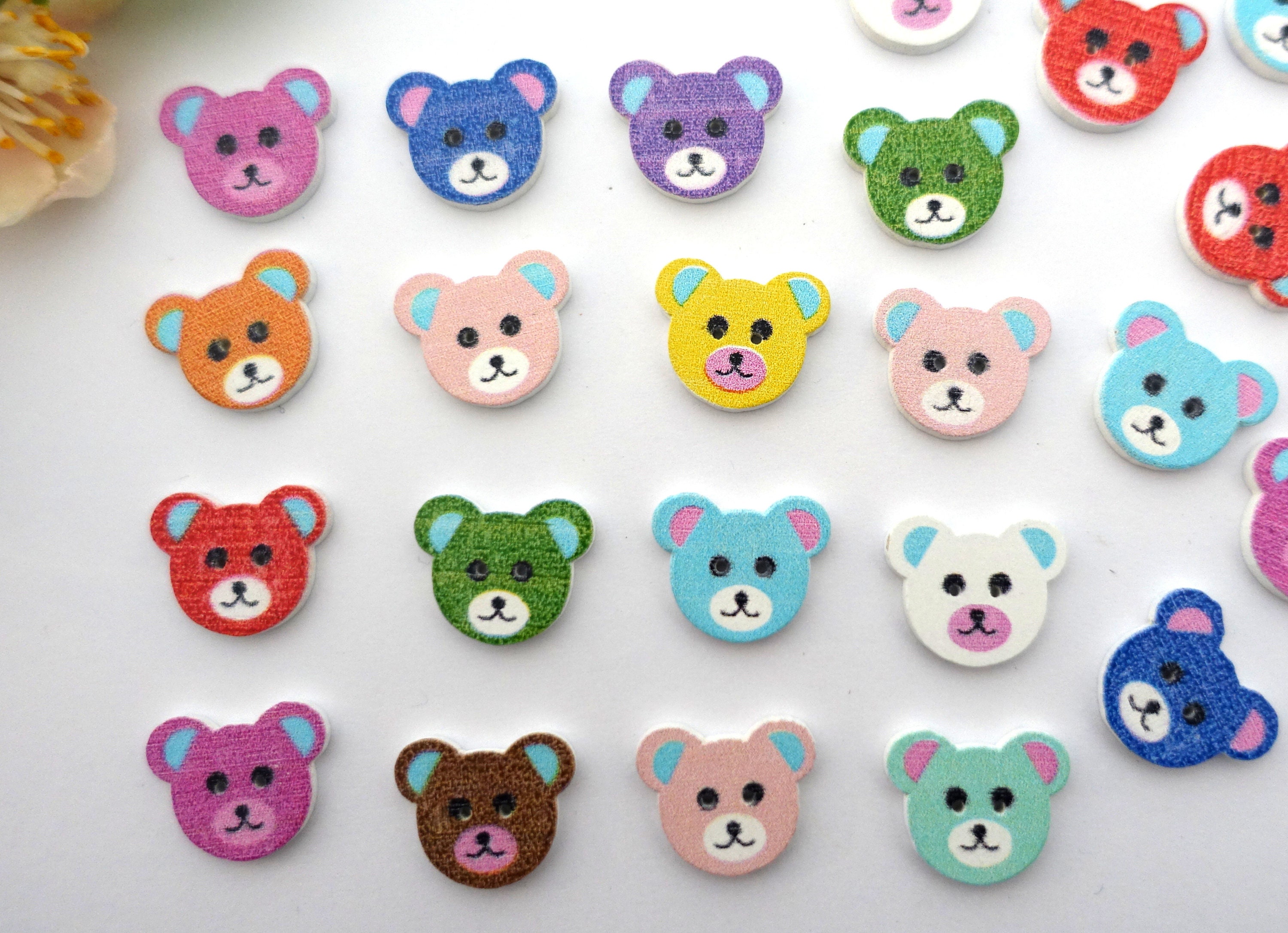 10 Wooden Bear Bears Buttons 18 X 15 Mm Button Kids Buttons Etsy UK