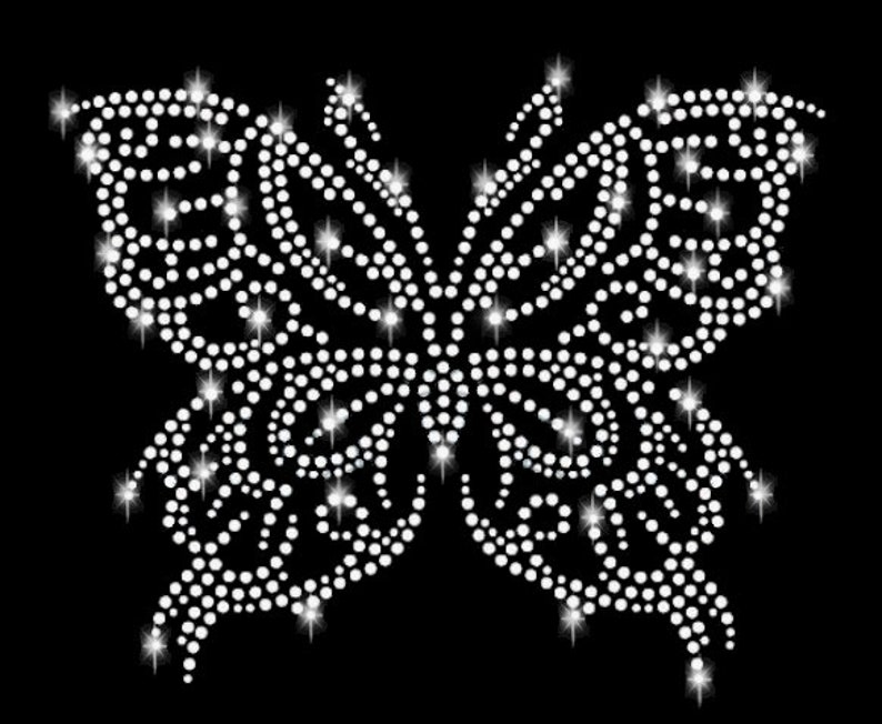 Strass Applikation Schmetterling Butterfly Bügelbild hot fix Applikationen Strasssteine rhinestone aufbügeln iron on Frühling Sommer Insekt Bild 2