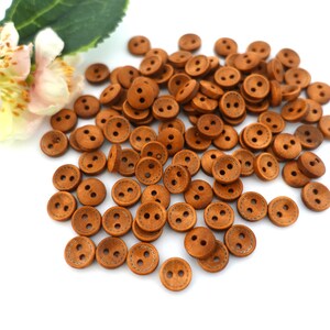 10 wooden round buttons 10 mm seam vintage wooden button traditional costume Oktoberfest Wiesn jacket baby children natural small button 2 hole hole brown medium brown image 4