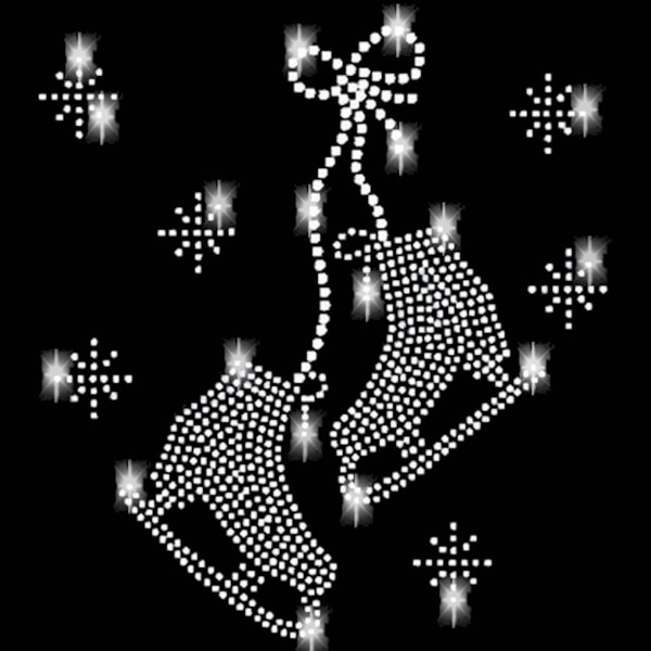 Strass immagine termoadesiva pattini da ghiaccio pattinaggio artistico applicazione hotfix termoadesiva immagini applicazioni strass strass termoadesivi sport invernali