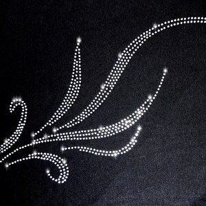 Strass Applikation Welle Ornament Bügelbild hot fix Applikationen Strasssteine rhinestone necklace neckline Ausschnitt wave Ranke Trival Bild 4