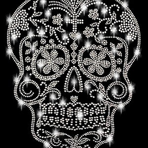 Rhinestone Application Skull Suger Skull Skull Ironing Image Applications hot fix Rhinestones gothic rhinestone flowers iron on iron