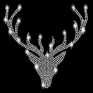 Strass Applikation Hirschgeweih Geweih Wiesn Strass Bügelbild hot fix Applikationen Strasssteine rhinestone deer Oktoberfest Munich Tracht Bild 4