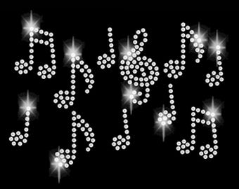 Rhinestone Sheet Music Music Clef Application Hotfix application Rhinestones rhinestone Symbol Ornament Eighth note quarter note