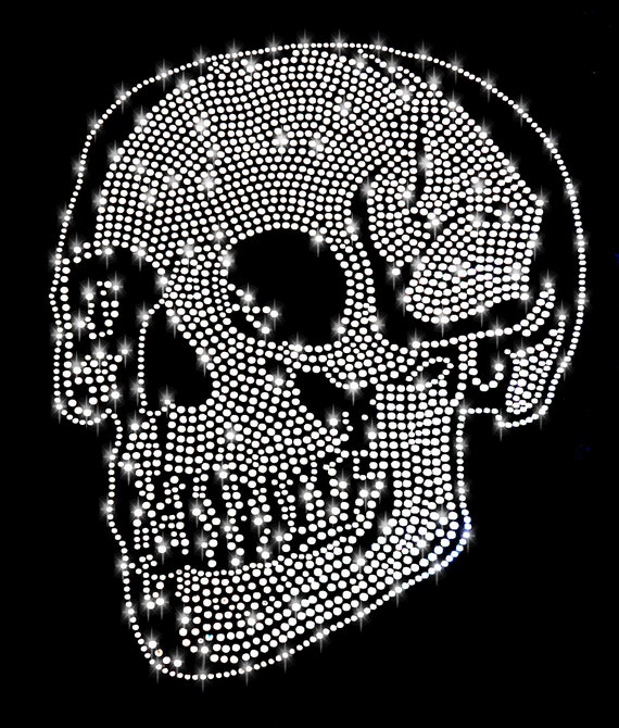 Skull Totenkopf T-Shirt Druck Bügelbild für Selbst Machen  Applikation Aufbügeln 