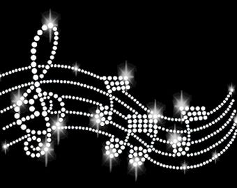 Rhinestone Sheet Music Music Clef Application Hotfix application Rhinestones rhinestone Symbol Ornament Eighth note quarter note