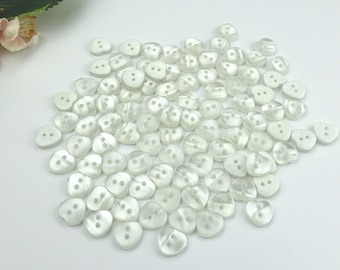 10 heart hearts buttons 11 x 12 mm white tiger eye shimmer plastic glitter children's buttons 2 hole baby buttons button baby child small heart mother of pearl