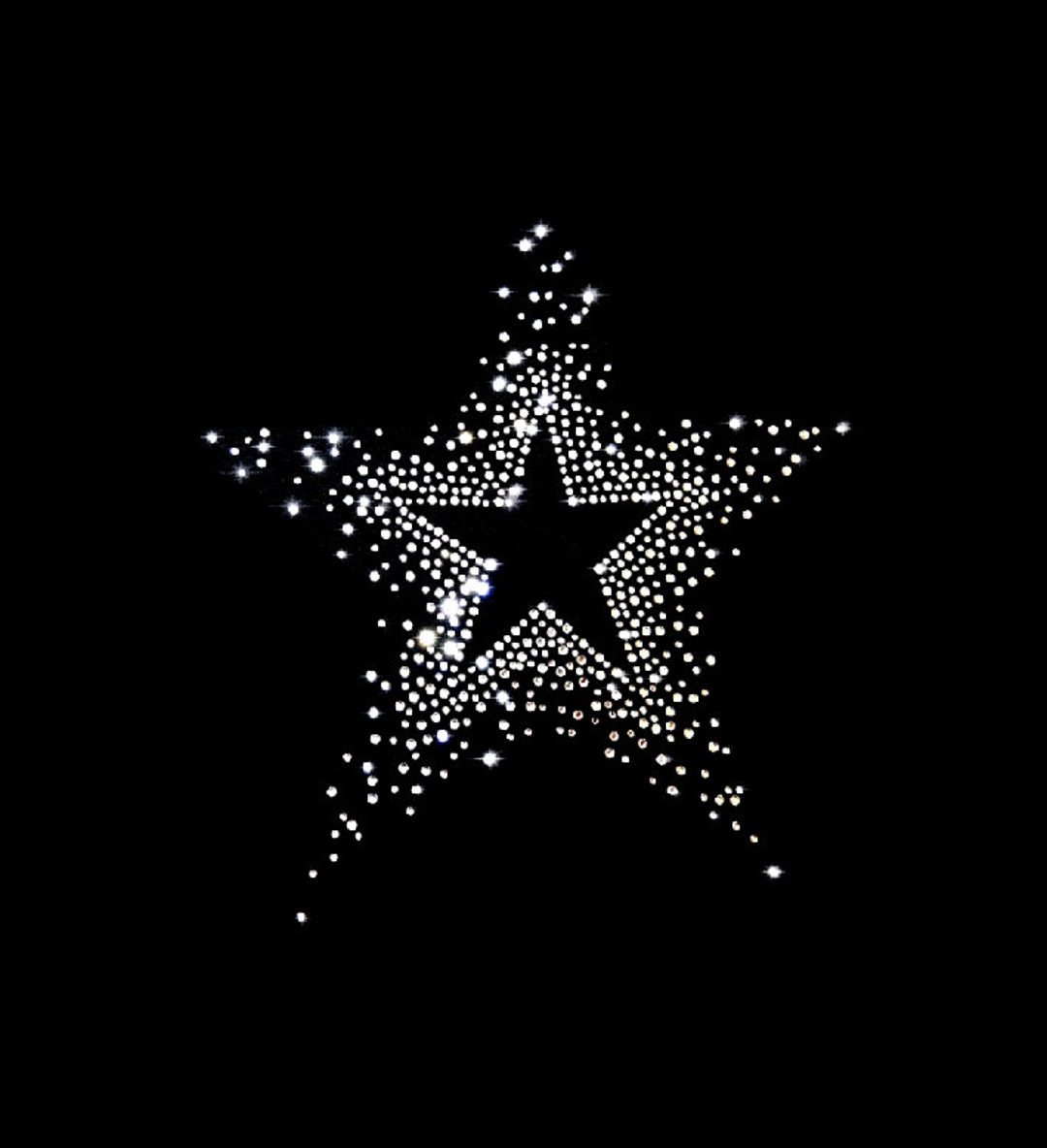 Starlight Rhinestone Design XL Rhinestone Star Applique Iron-on Hot Fix Appliques Rhinestones ...