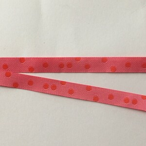 Ribbon, dots red-pink and pink-red rosa, rote Punkte