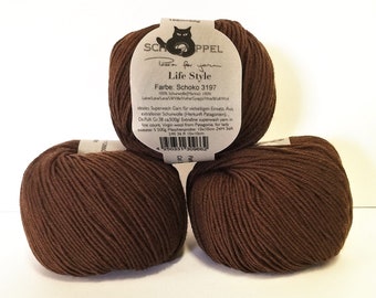 Doll hair, wool, brown, chocolate