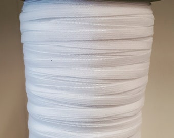 Rubber strand 6 mm wide in white, rubber for face mask