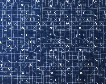 Cotton fabric, Westphalia fabrics, chicken blue