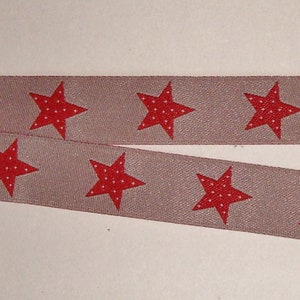 Web ribbon "Dot Stars", 15 mm, light gray