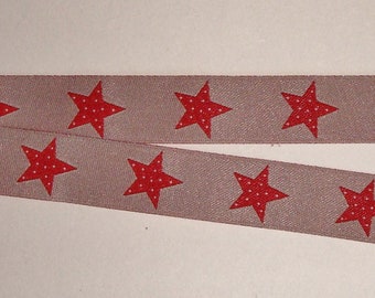 Web ribbon "Dot Stars", 15 mm, light gray