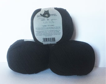 Doll hair, wool, black