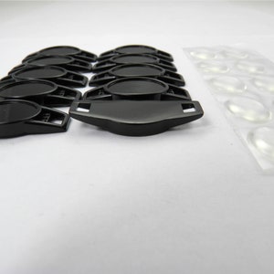 10 Oval Black Shoelace Charms-Black with Epoxy Stickers 30 x 14 mm Adhesive Area: 12 x 16 mm image 2