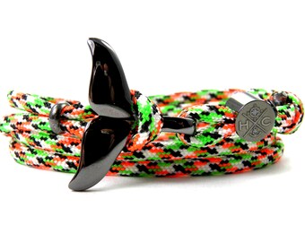 Stainless Steel Whale Fins Bracelet-Wrap Bracelet-Adjustable-Surfer Bracelet-from US Paracord III-Sushi