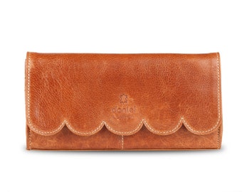 Ladies Women Genuine Leather Wallet Purse Clutch in Tan