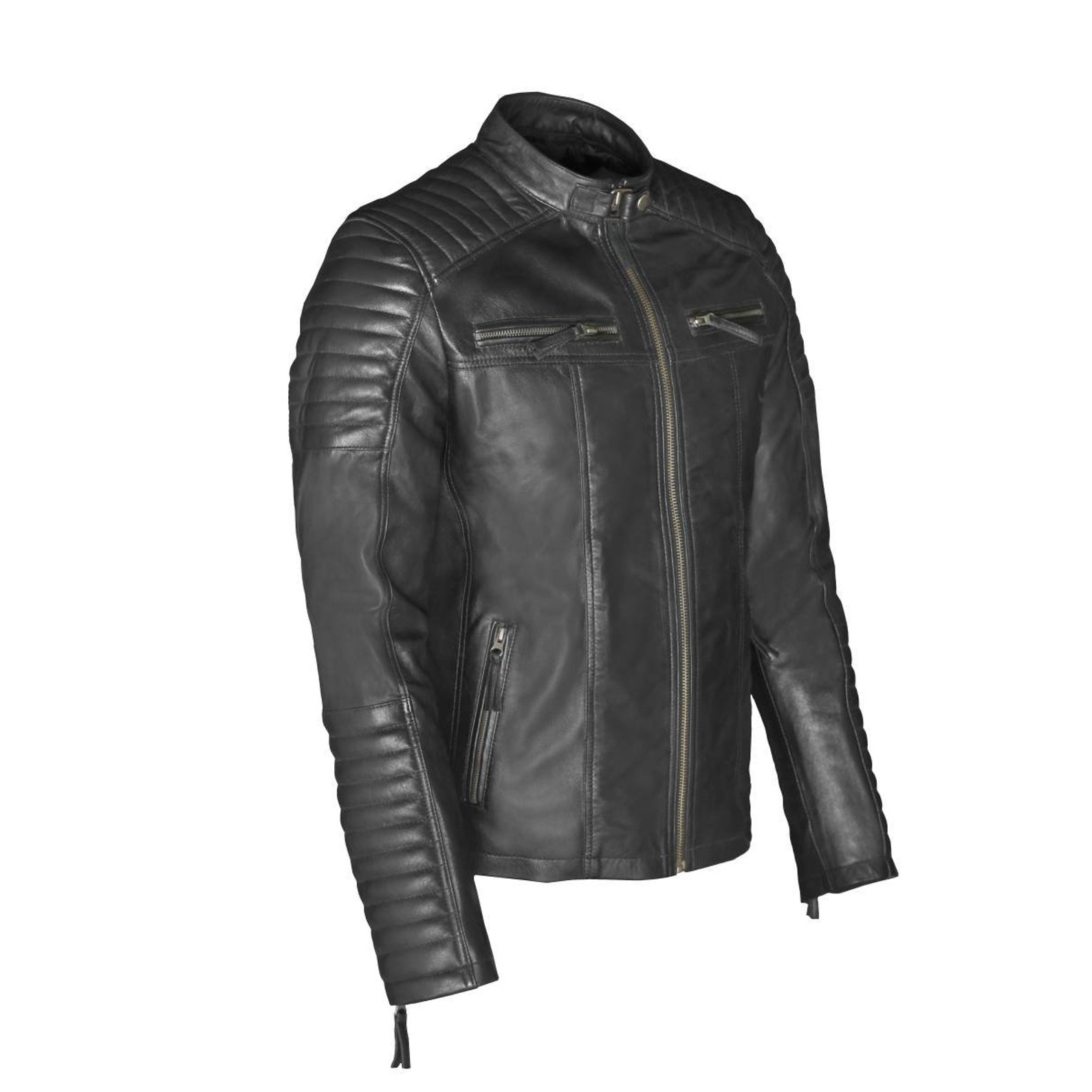 BLACK LEATHER JACKET Men's Leather Jacket Black Biker Etsy