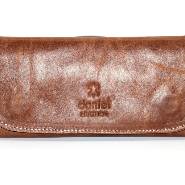 Soft Genuine Smoke Tobacco Pocket Pouch Case Real Leather Lining Crunch