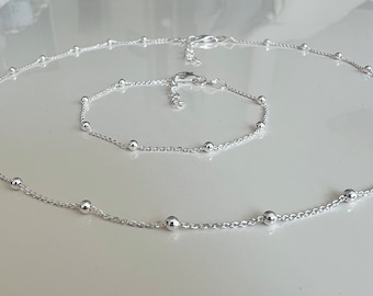 Jewelry set tiny balls 925 sterling silver