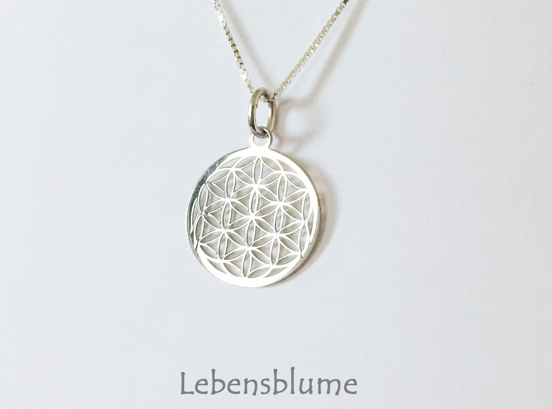 Blume des Lebens Kette 925 Silber Etsy.de