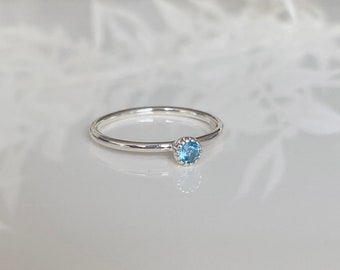 Topaz Stacking Ring 925 Sterling Silver