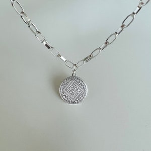 Gliederkette mit Münz Anhänger 925 Sterling Silber Bild 9