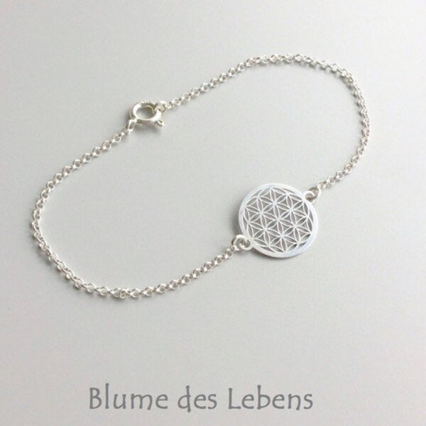 Blume des Lebens Armband 925 Silber