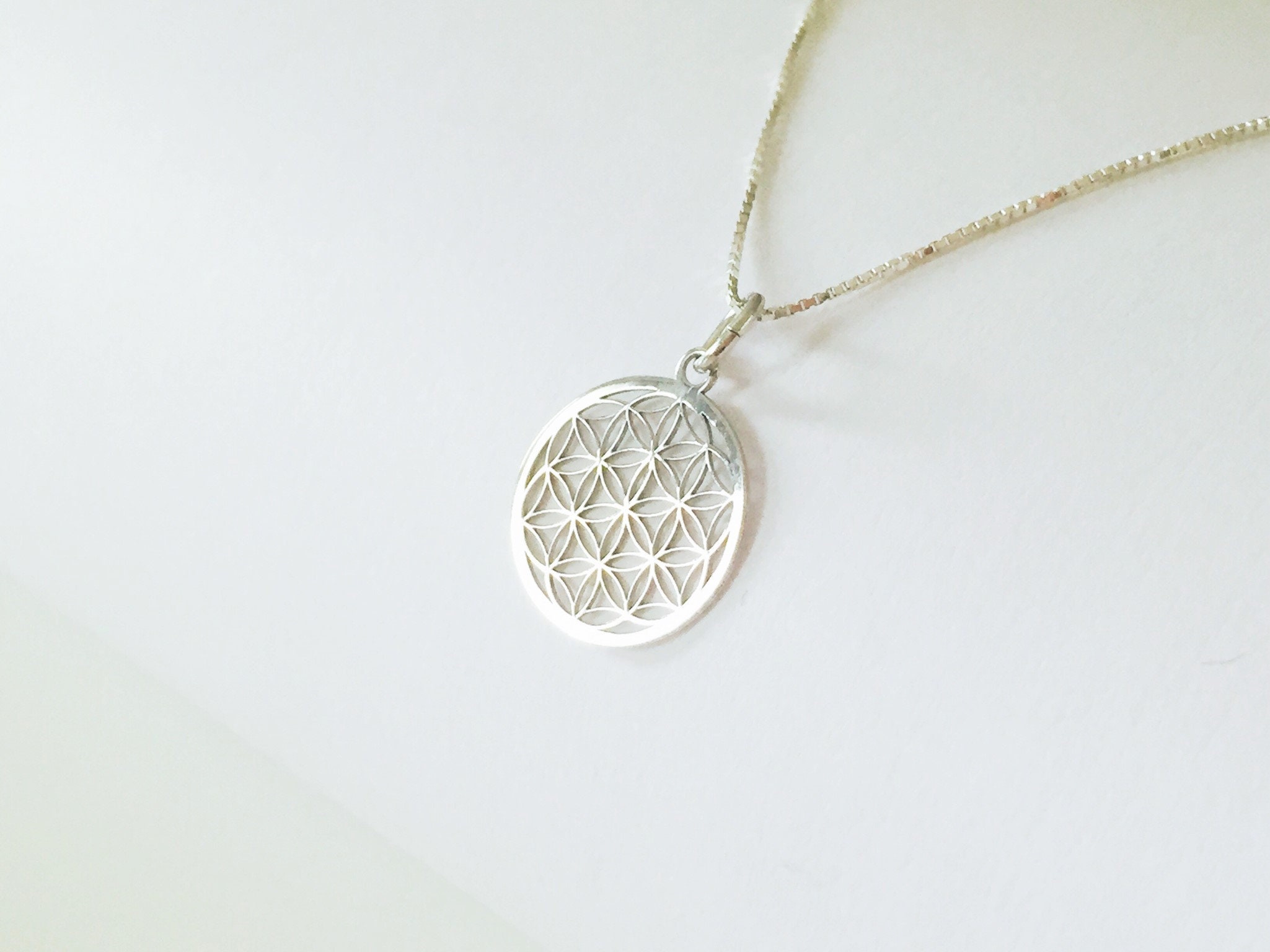 Blume des Lebens Kette 925 Silber - Etsy.de
