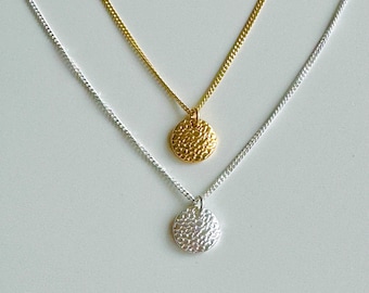 Hammered Dot Necklace 925 Sterling Silver/Gold Plated