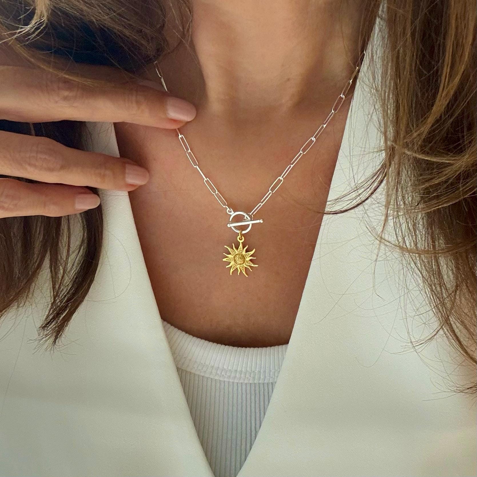 【2plan】23FW★ [MADE] 044 Twinkle cubic toggle necklace Amazon.com: Toggle Paperclip Link Chain Necklace Cubic