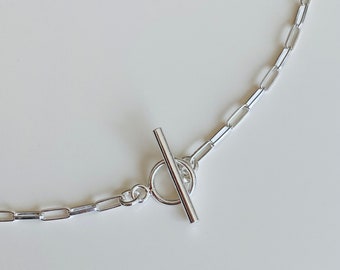 Zarte Choker Kette 40cm mit Knebel Verschluss 925 Sterling Silber