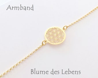 Blume des Lebens Armband 925 vergoldet