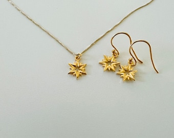 Be a star jewelry set 925 sterling silver gold plated
