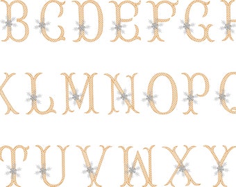 BX Keyboard Letter Fonts - Snowflake ABC - (BX Format Only)